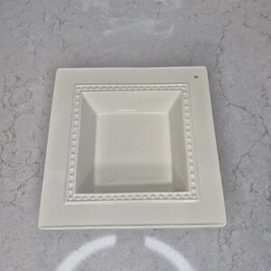 Nora Fleming Pearl Dot Square Napkin Holder Candy Dish Stoneware 9.5"